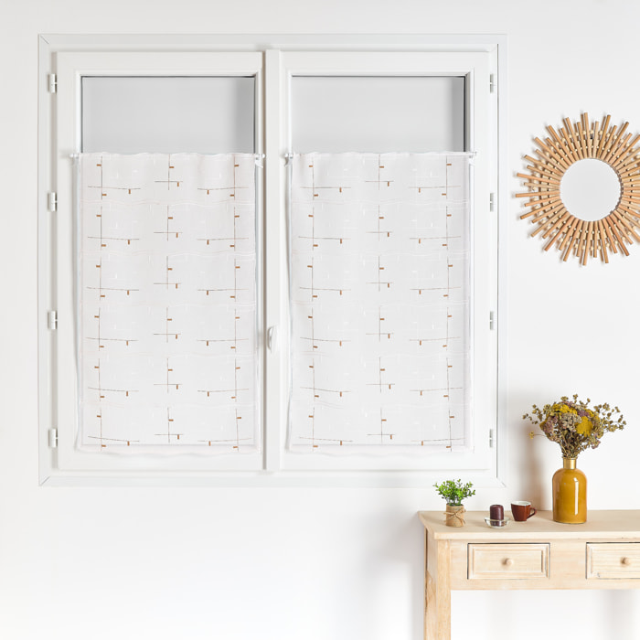 Modulable brodé motif graphique - Marron Clair