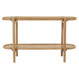 AMY - Console en mindi avec tablette supérieure en rotin naturel AMY