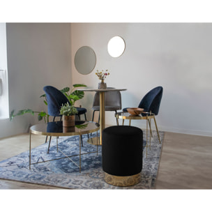 Velana - pouf - en velours - Noir