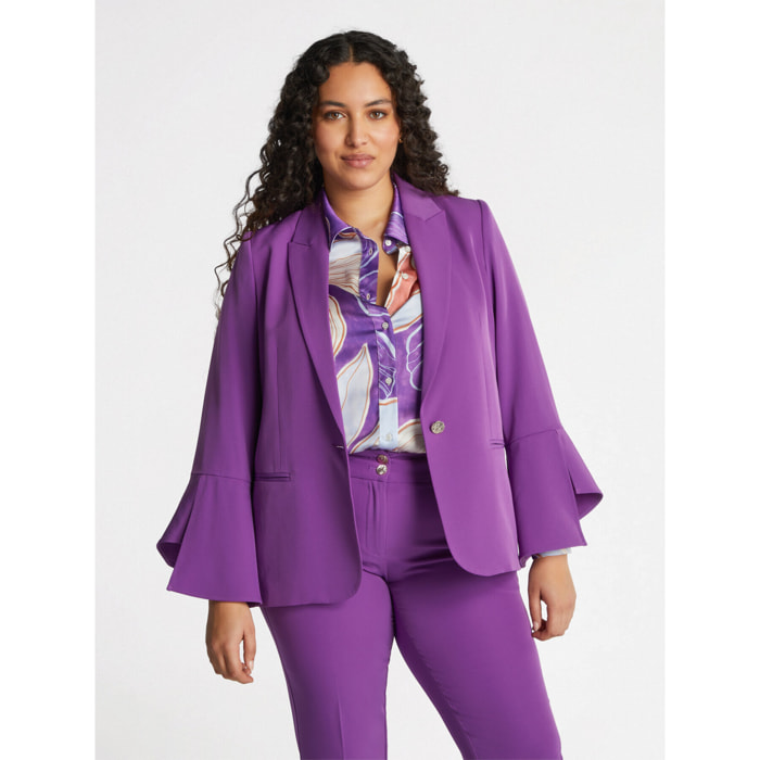 Fiorella Rubino - Chaqueta con mangas de pétalos - Violeta