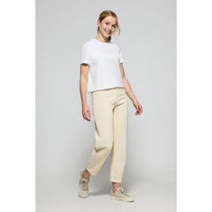 Maglietta Tori bianca con logo Minimal Combo Polo Club