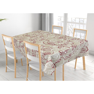 Tovaglia Cucina Resinata Idroleppelente Antimacchia Disegno Penelope Bordeaux 140x140