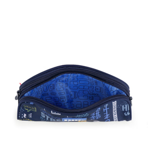 Estuche doble Gabol SKULL azul y resistente al agua