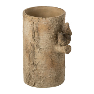 J-Line Vase écureuil - ciment - beige/marron - small