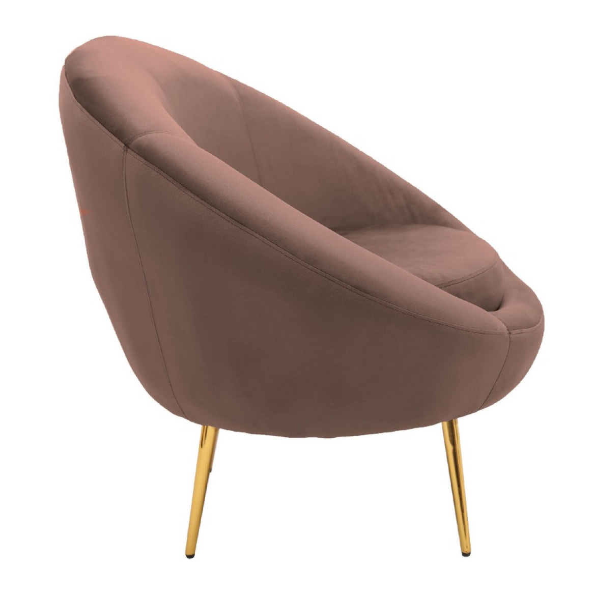 We Home - Poltrona tonda in velluto marrone