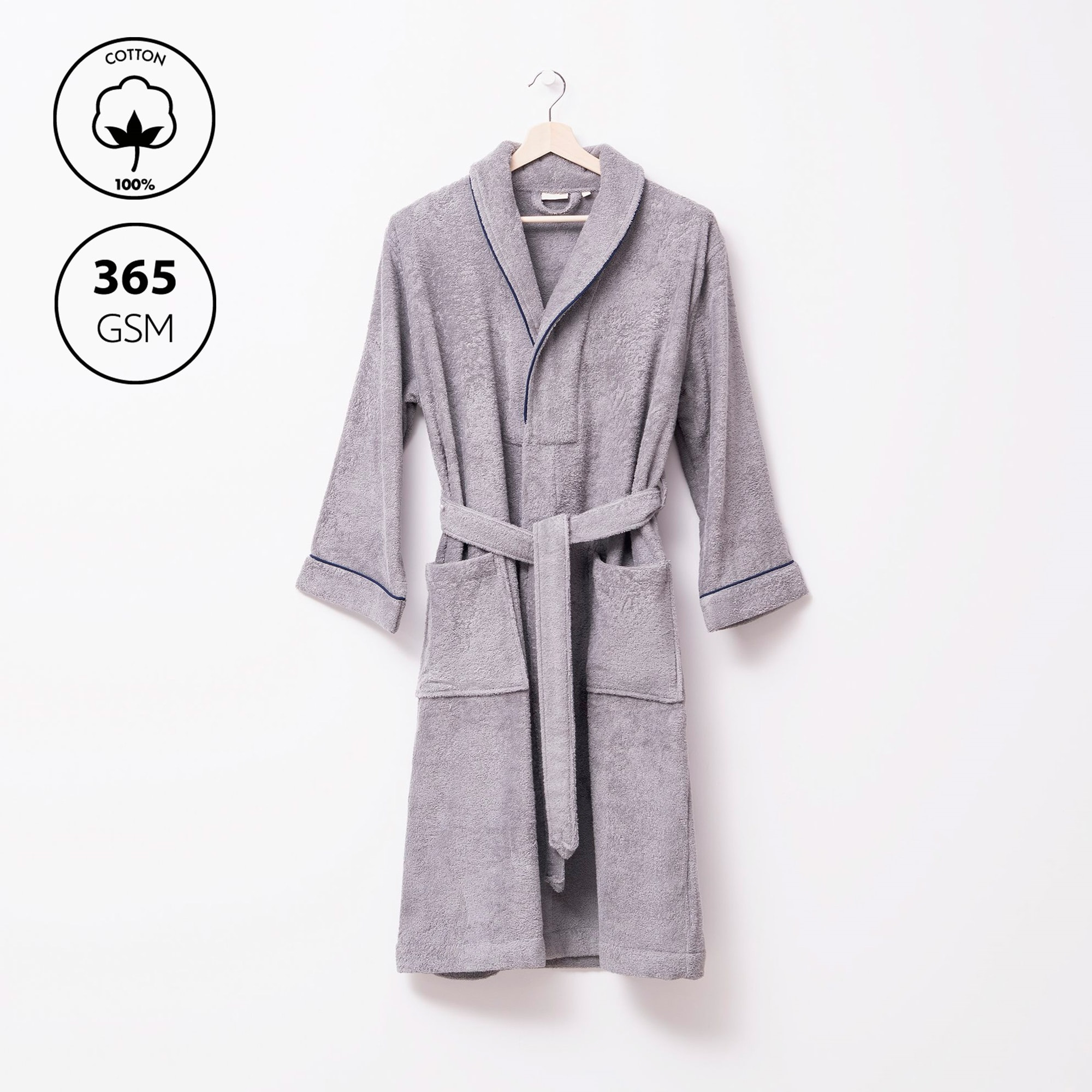 Albornoz s/m 100% algodón 360gsm gris scalpers home