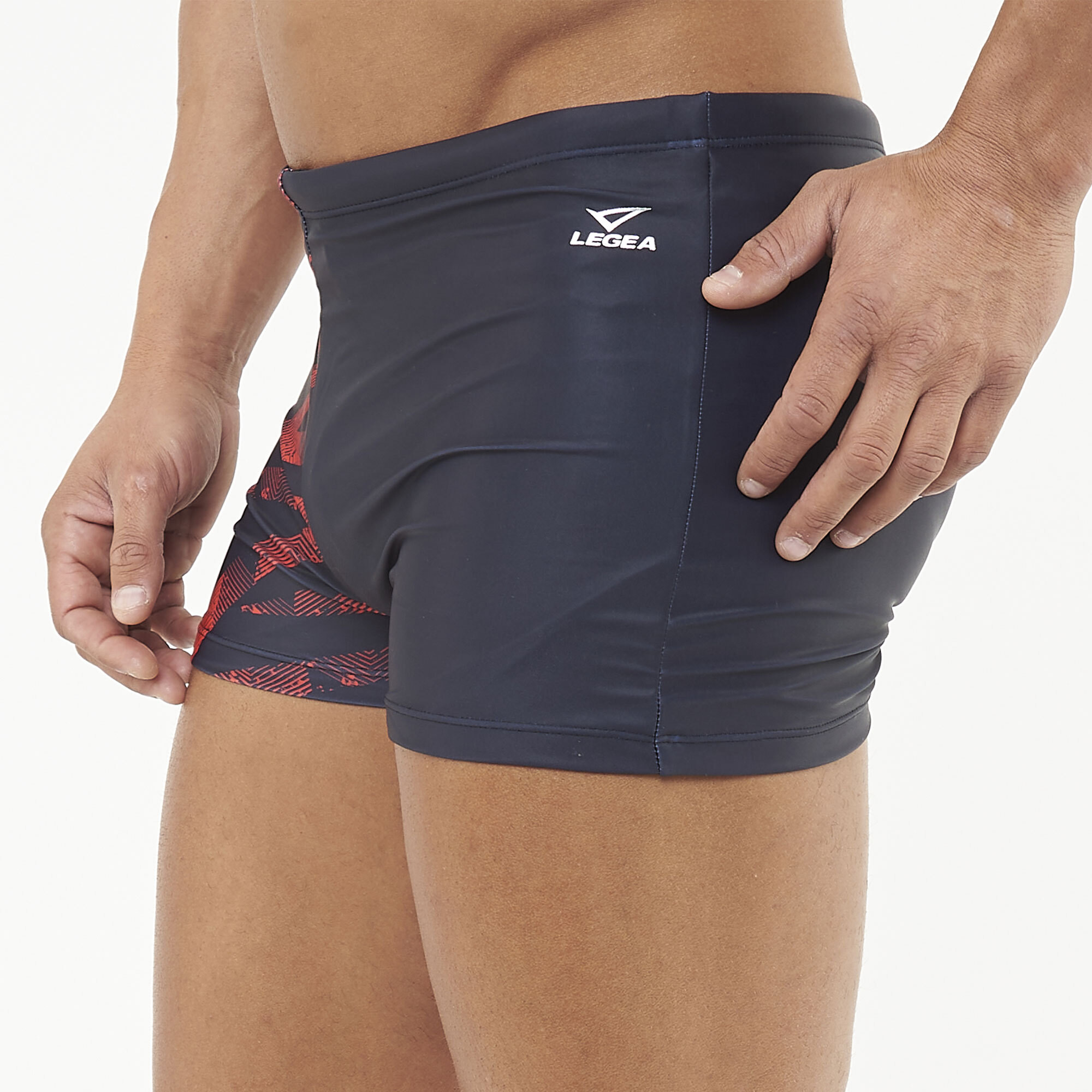 Costume boxer da nuoto HALLEK nero rosso