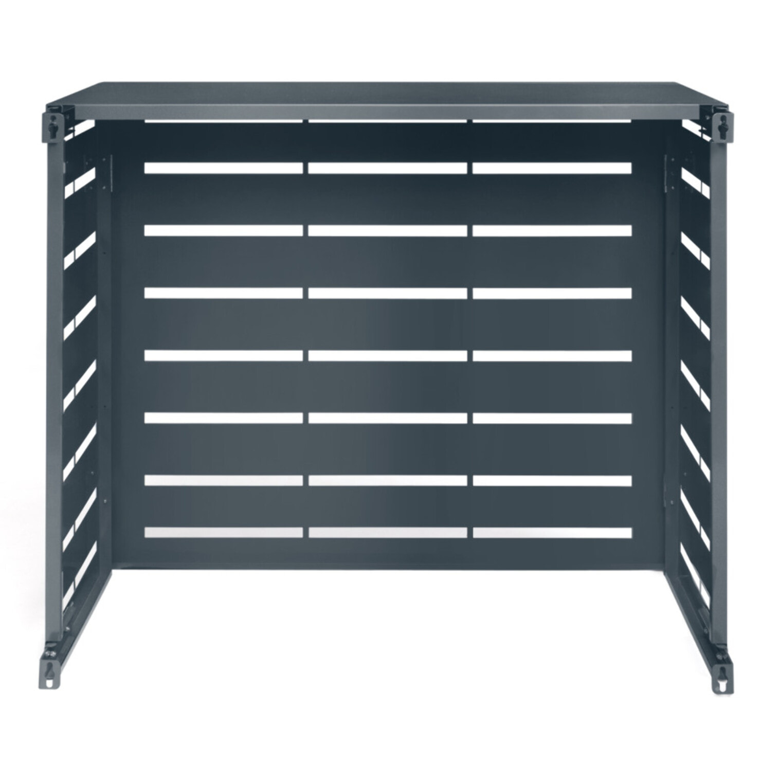 Cache clim extérieur en métal gris