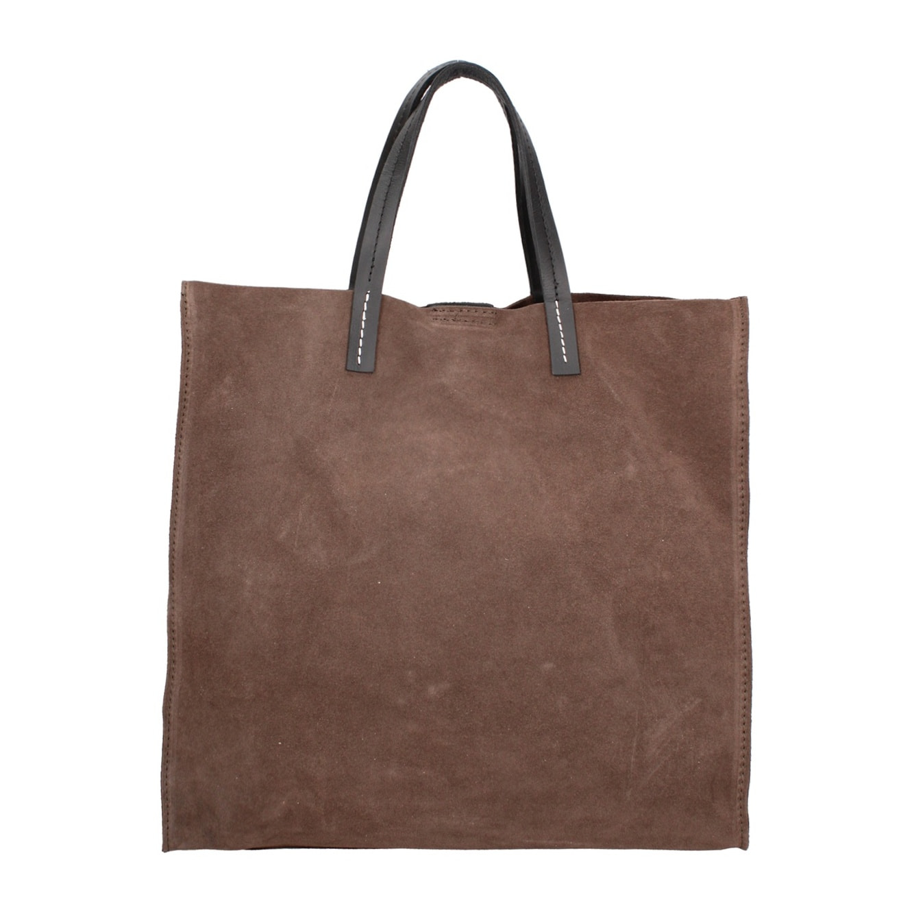 Borsa a mano da donna Made in Italy - Modello Novara Lux - Pelle Scamosciata - 34.5 x 32.0 x 17.0 cm