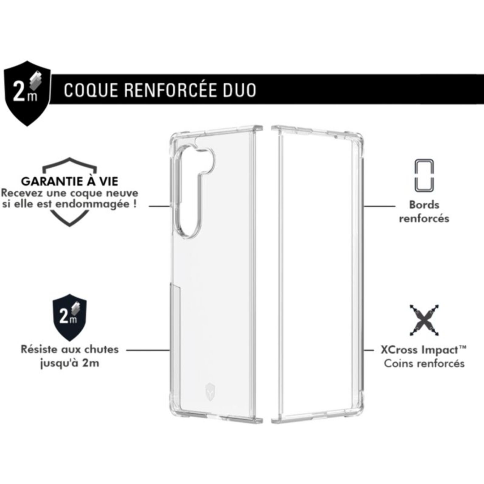 Coque FORCE CASE Samsung Z Fold6 DUO Transparente