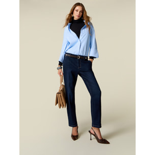 Oltre - Jeans chino in denim rinse - Blu
