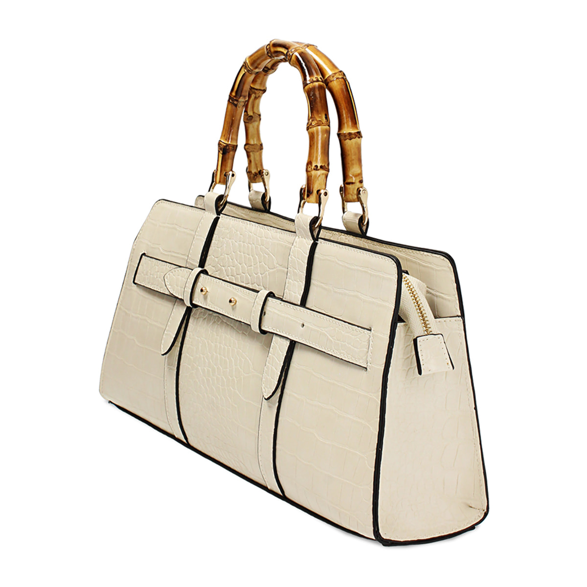 Borsa a mano donna panna stampa cocco