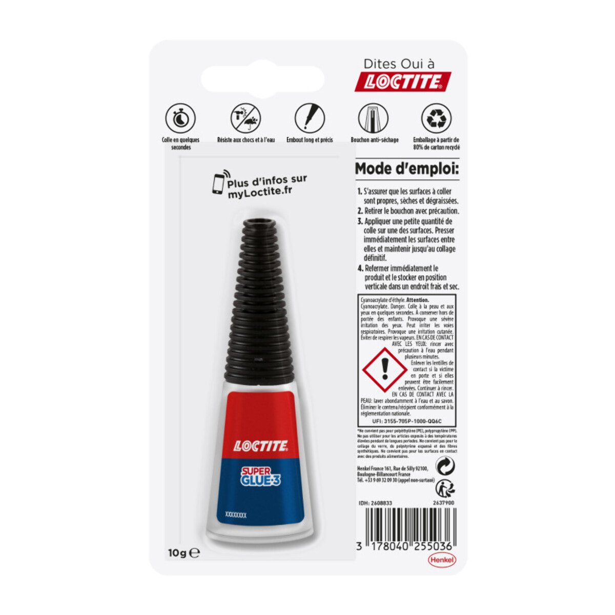 Pack de 2 - Loctite - Colles Cyanoacrylates Superglue-3 Précision Max Bouteille 10G Blister 12Uc