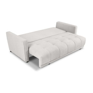 Canapé convertible avec coffre de rangement "Madrid" 3 places en tissu structurel gris clair