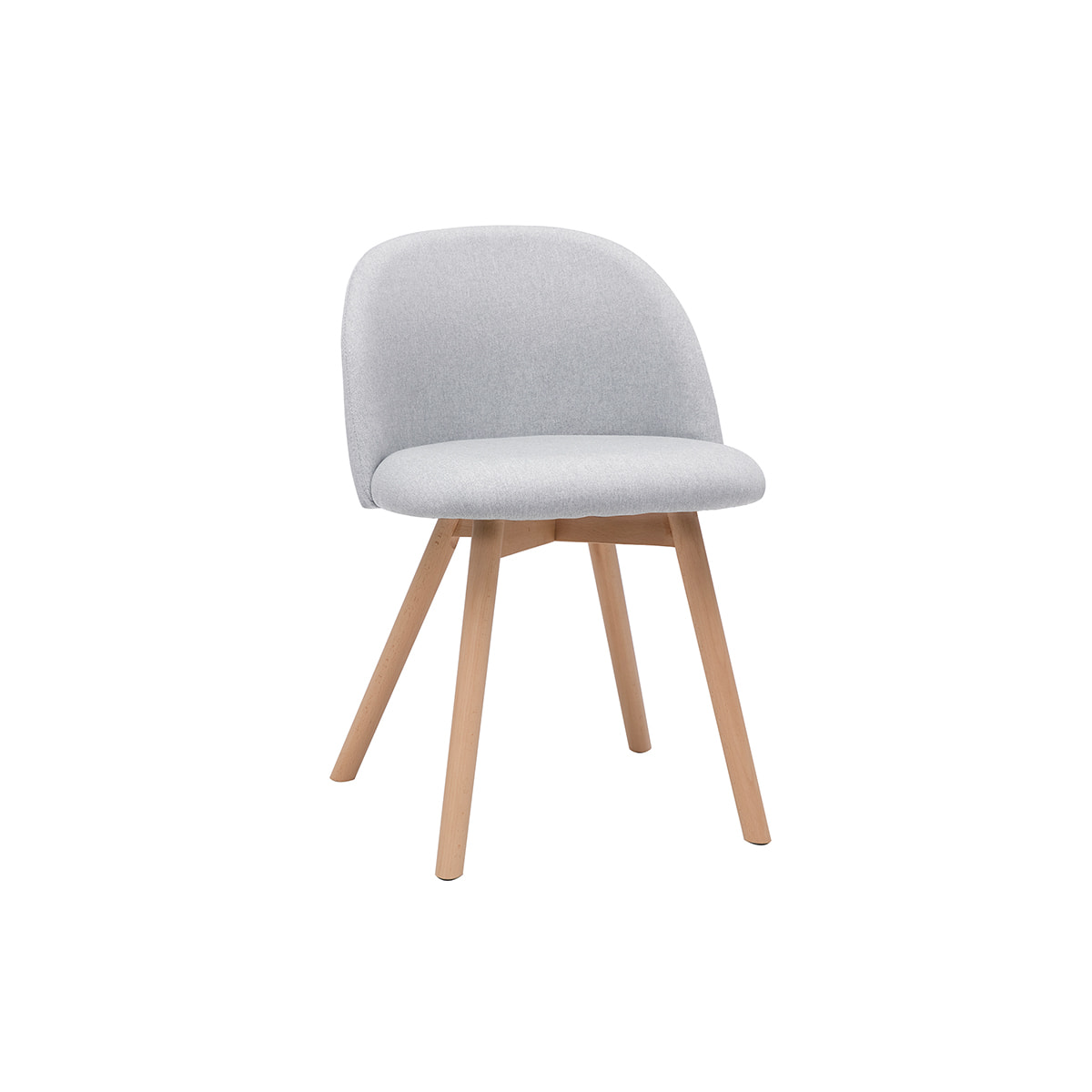 Chaises scandinaves en tissu gris clair et bois clair massif (lot de 2) CELESTE
