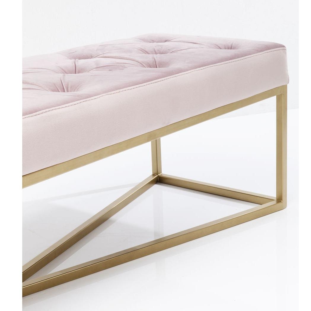 Banc Crossover rose et doré 150x40cm Kare Design