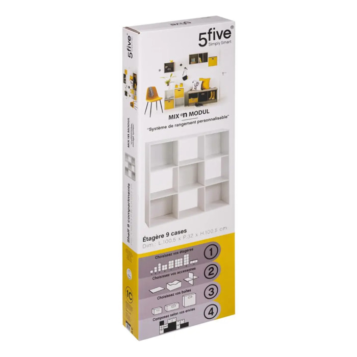 Étagère 9 cases "Mix N' Modul" blanc