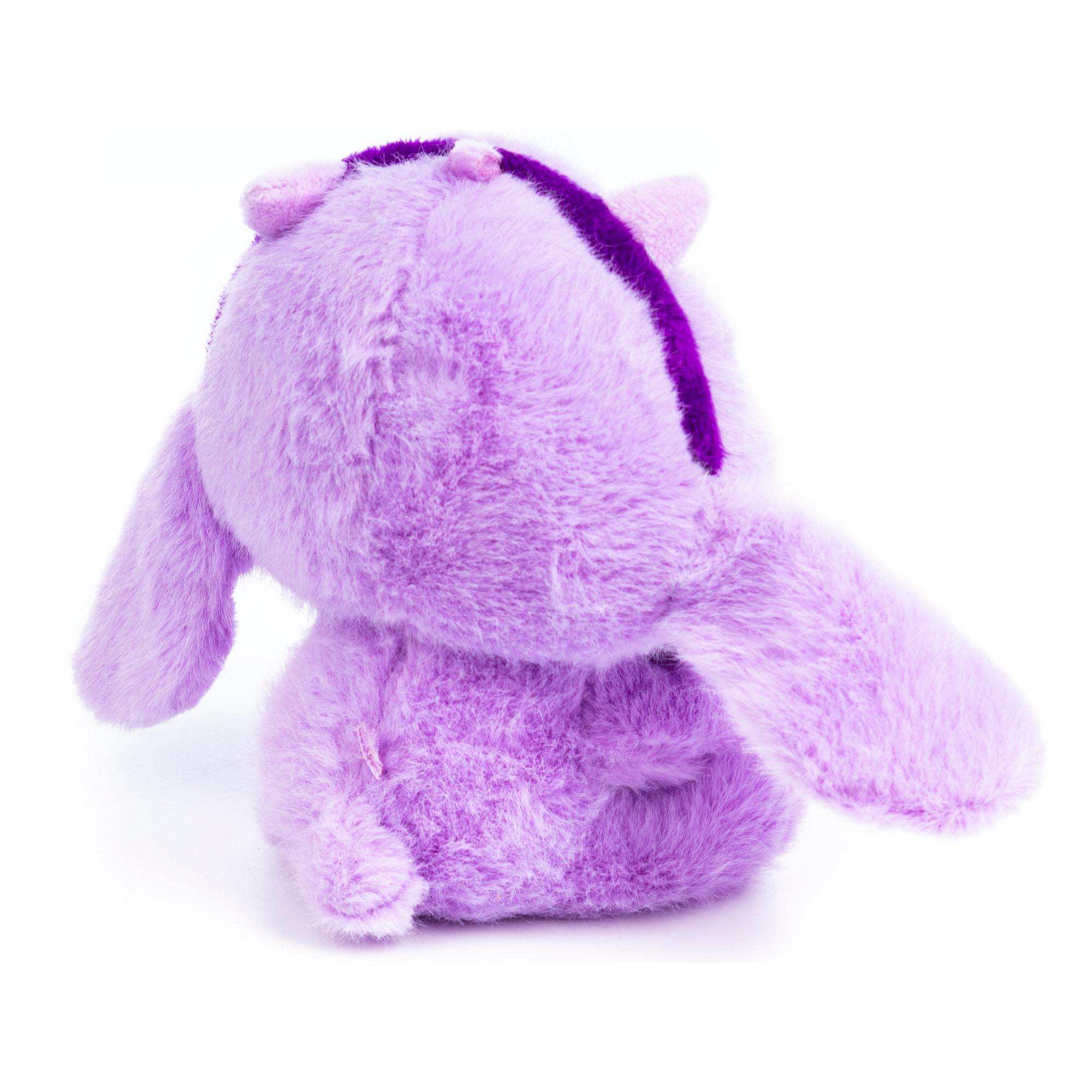 Peluche extra morbido adattabile a pendente. Design diavolo viola. 12 cm.