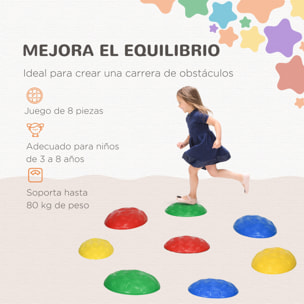 Piedras de Equilibrio para Niños de 3-8 Años Conjunto de 8 Piezas Bloques de Equilibrio Apilables con Base Antideslizante para Entrenamiento de Equilibrio y Promover la Coordinación Multicolor