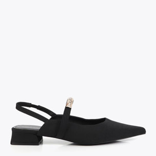 Scarpa bassa in tessuto grosgrain con inserto logo