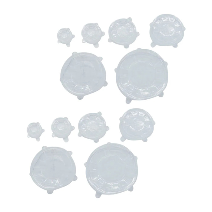 Ensemble de 12 couvercles de conservation en silicone étirable de 6 à 20 cm Fackelmann Basic