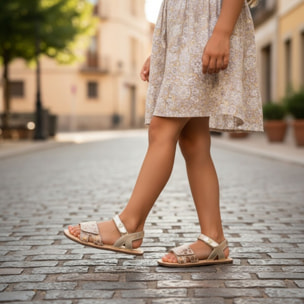 SANDALIA BAREFOOT PIEL CHETTO ESTILO CLÁSICO ORO