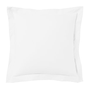 Taie d'oreiller satin de coton blanc