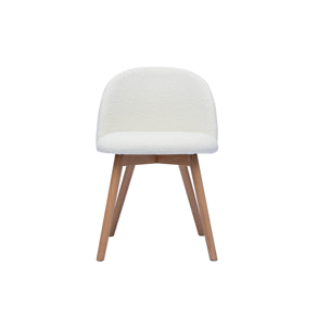 Chaises scandinaves en tissu effet laine bouclée blanc et bois clair massif (lot de 2) CELESTE