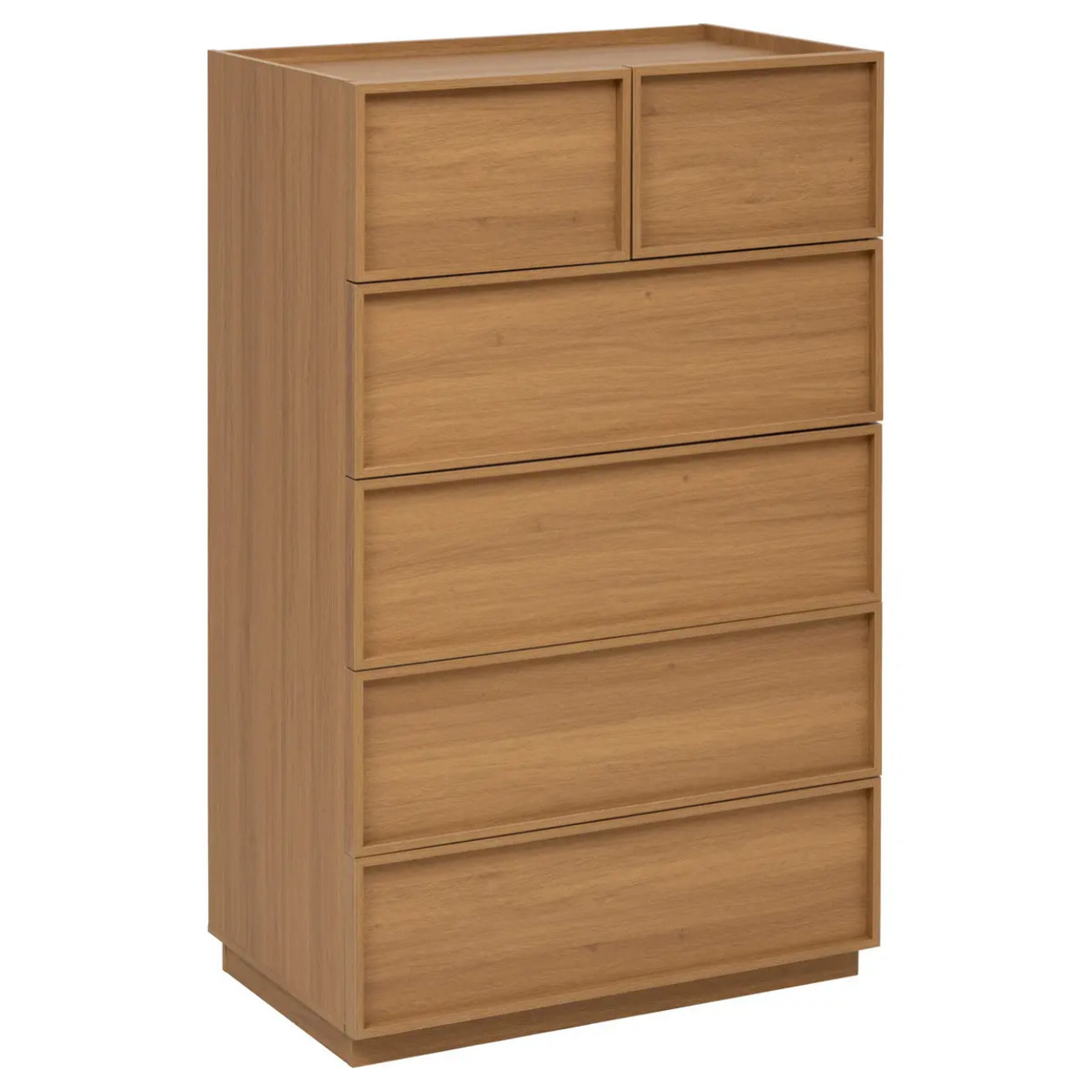 Commode haute Framy 6 tiroirs bois foncé