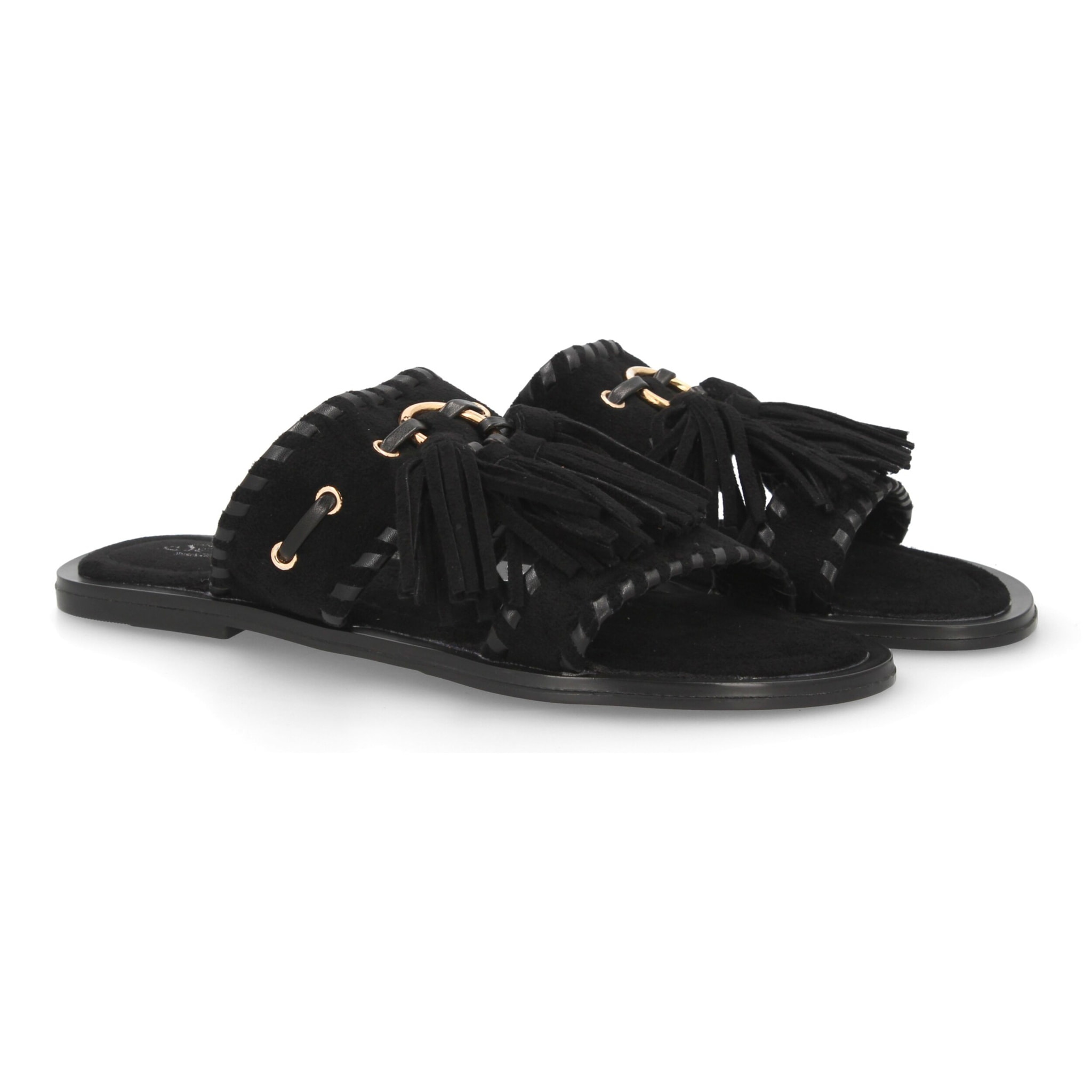 Sandalia pala mujer estilo boho con flecos