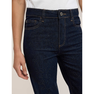 Motivi - Jeans palazzo con strass all over - Blu