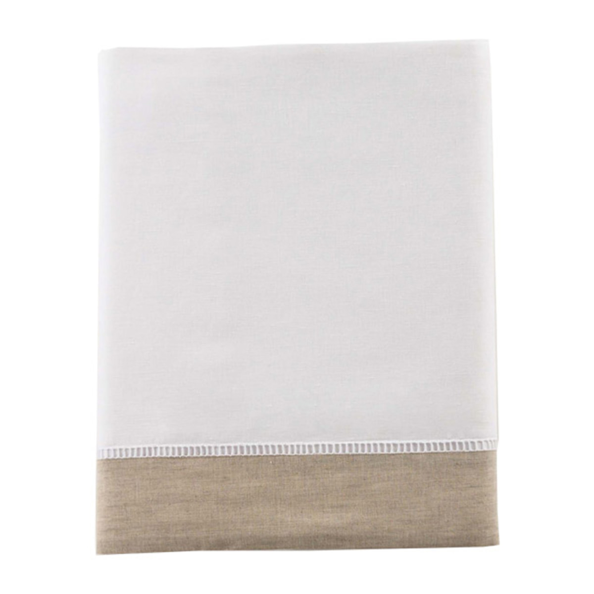 Drap plat bicolore en lin métis, Made in France, PARIS , Naturel