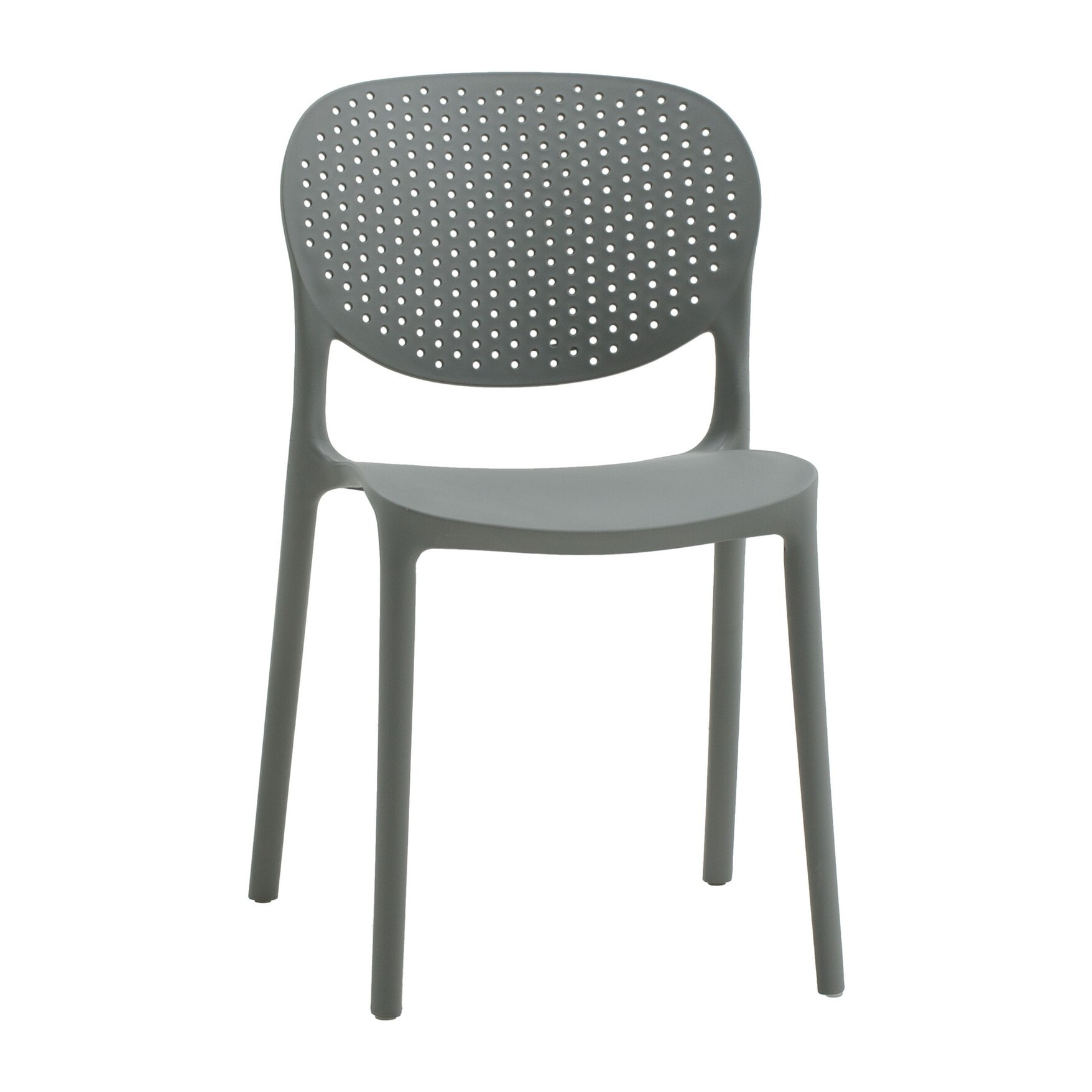 Set di 4 sedie MAIORCA in polipropilene grigio, impilabili