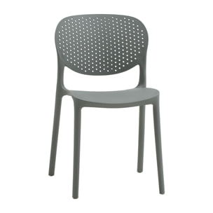 Set di 4 sedie MAIORCA in polipropilene grigio, impilabili