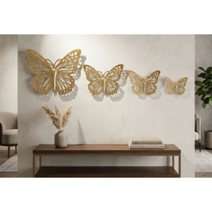 FARFALLE DA MURO SET 4 PZ CM 35X2X29-25X2X19-20,5X2X16-16X2X12
