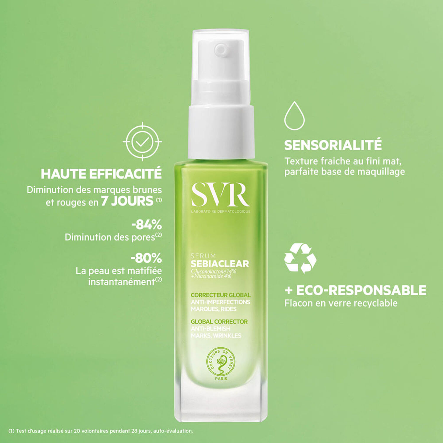 Sebiaclear - Sérum Correcteur Global Anti-Imperfections, Marques, Rides 30 ml