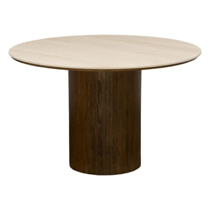 Table à manger Auren ronde D.120cm 4 places beige