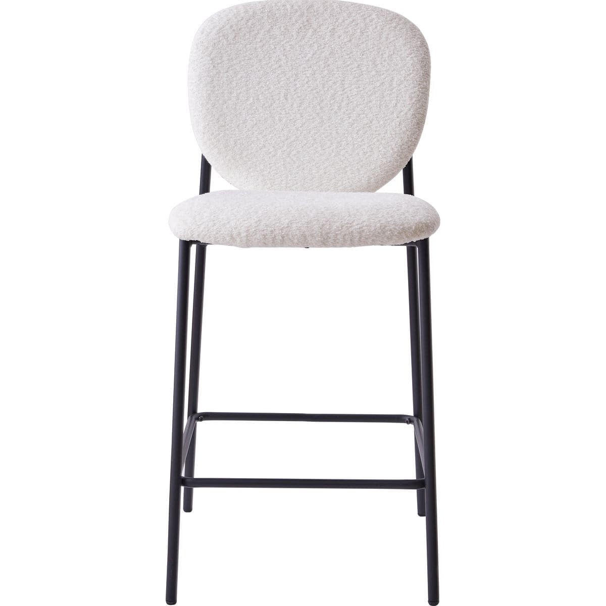 Lot de 2 tabourets de bar en tissu bouclette - BETTY