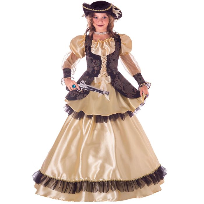 Regina Dei Pirati Costume Carnevale Trasformabile 2-In-1 Bambina