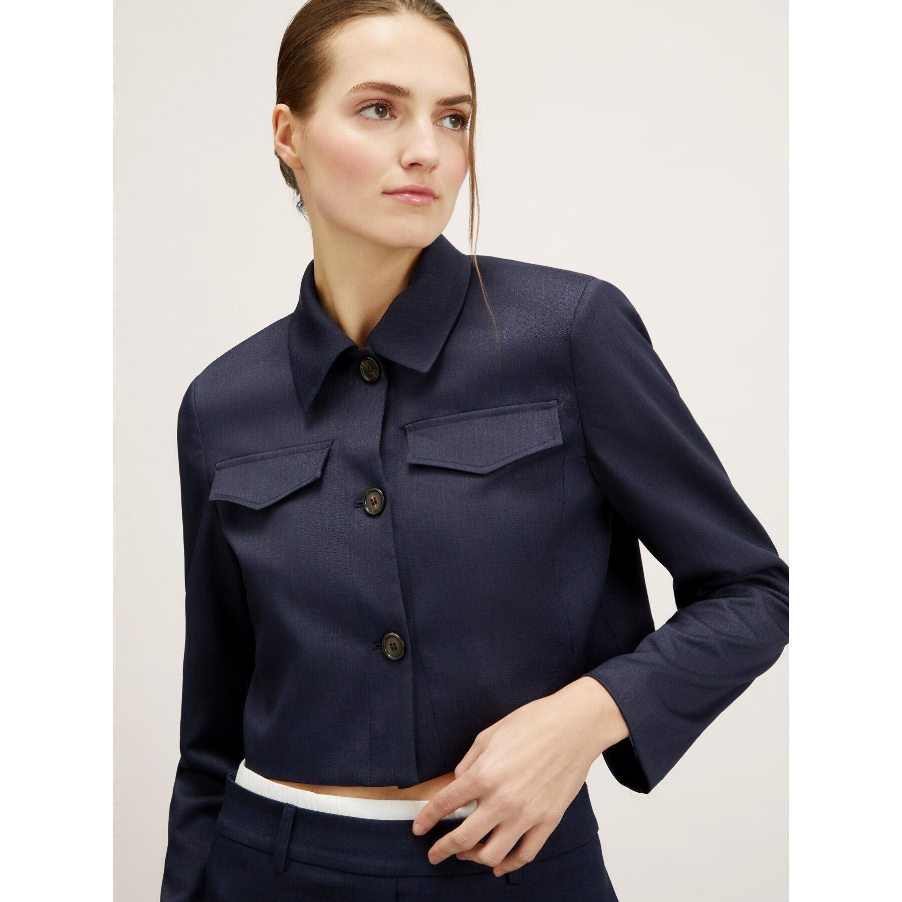 Motivi - Chaqueta cropped con solapas - Azul