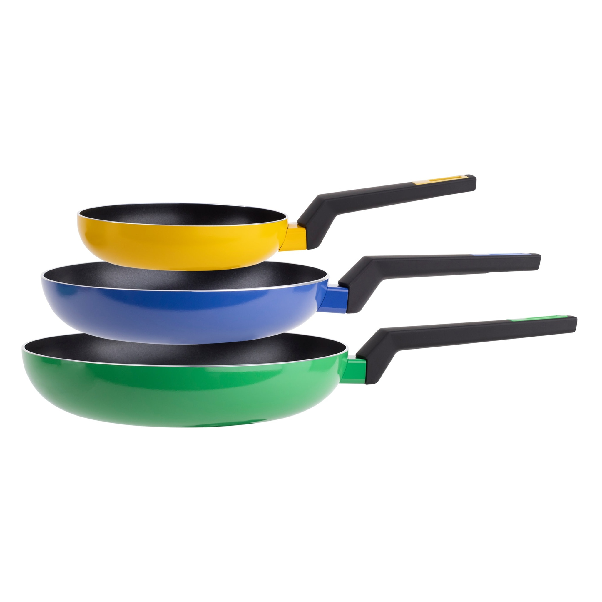 Set 12 piezas, batería de cocina en acero inox(cazoø16 + cacerolas ø18ø20ø24 + lechera ø14x12,5) + set de 3 sartenes (ø18ø22ø26) en aluminio prensado