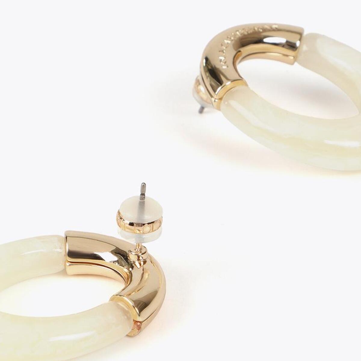 Orecchini ovali metallo e acrilico