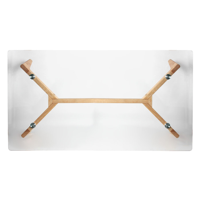 Table Rectangulaire En Verre 110x60x45cm