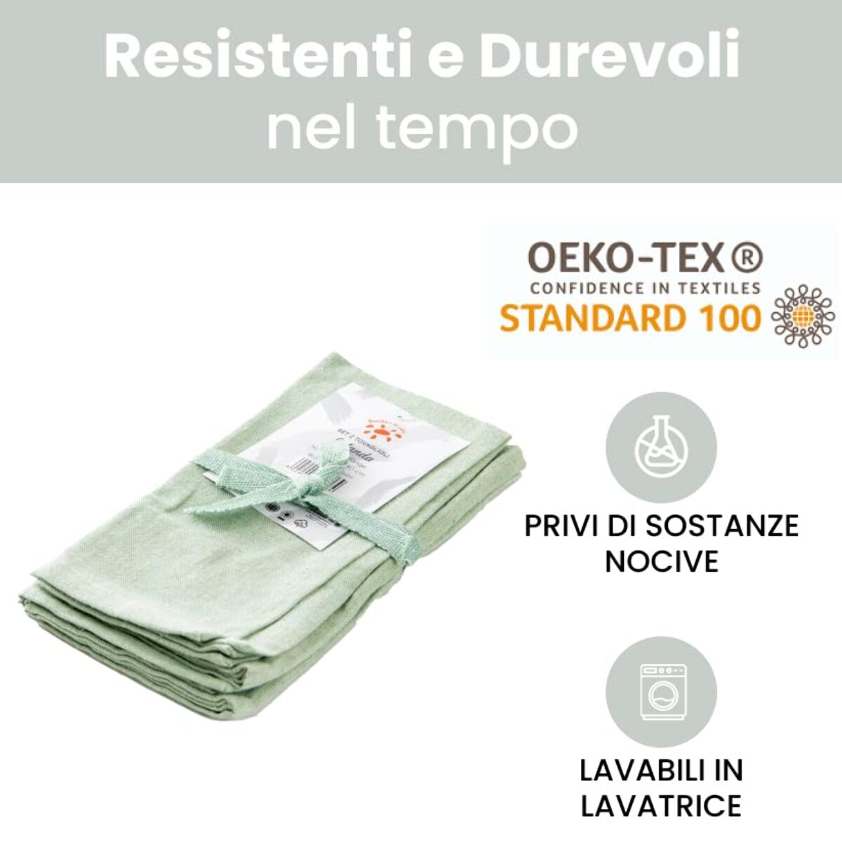 Intrecci – Set 6 tovaglioli in puro cotone 40x40 cm