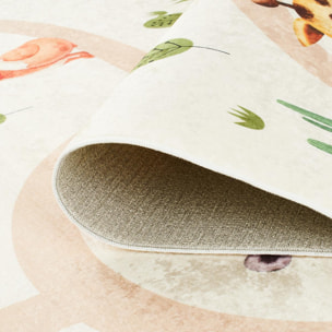 Tapis enfant tissé motif animaux FIBE