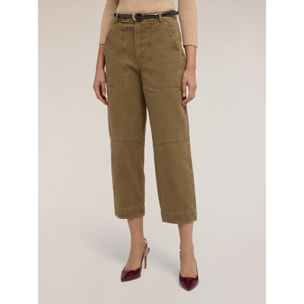 Motivi - Jeans cargo de algodón sarga - Beige