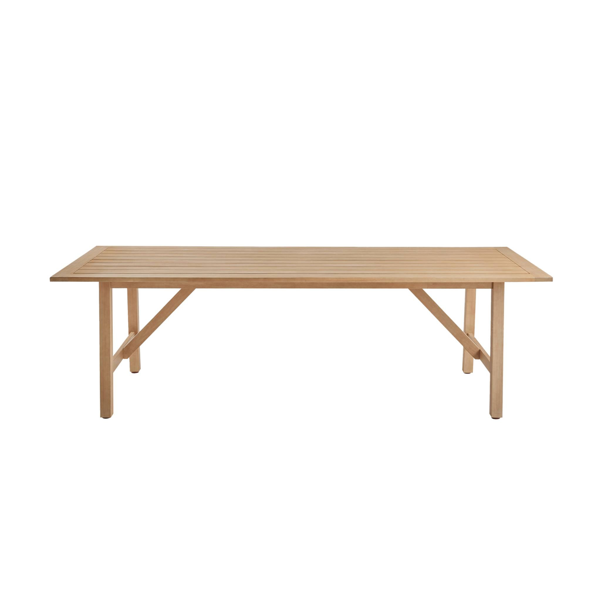 Table de jardin en bois d'eucalyptus LORIA naturel. 8 places. 260 x 100 x 76 cm