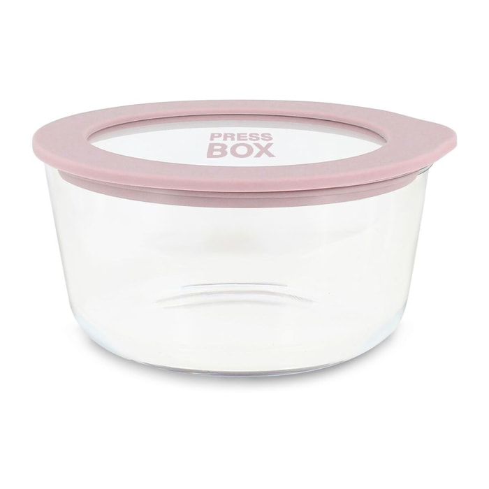 Boîte hermétique ronde rose 470ml PRESSBOX