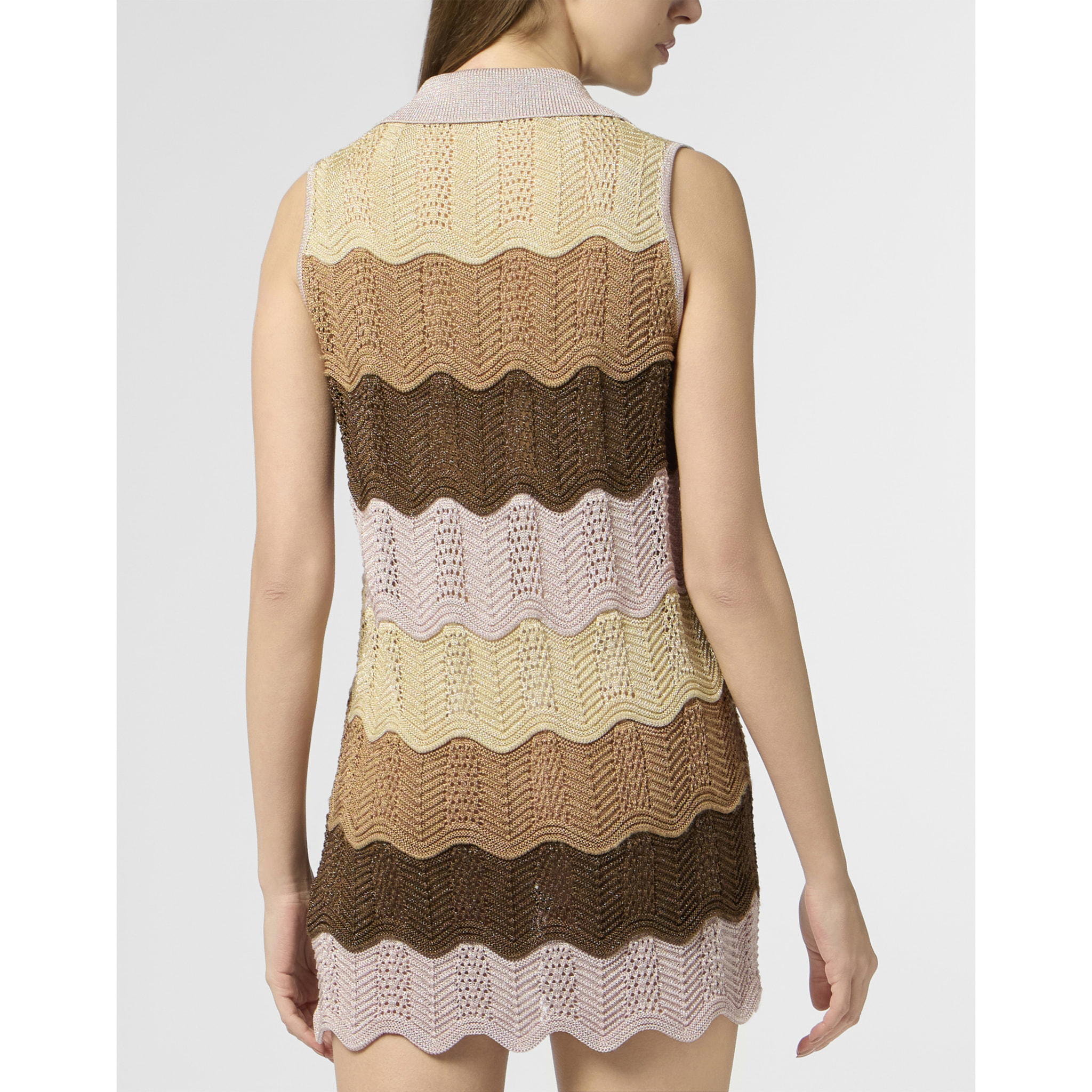 PHILIPP PLEIN Polo Neck Mini Dress Color Wave