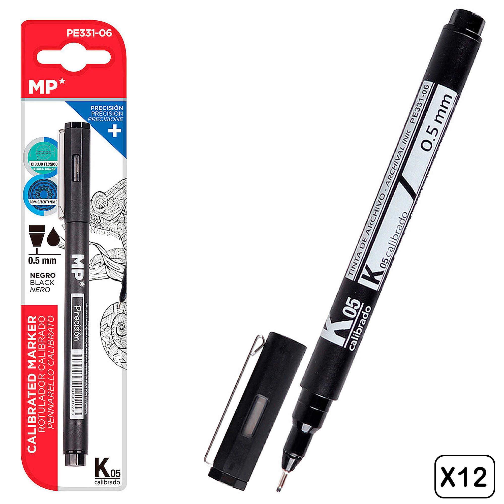 PACK 12 pz. MARCATORE CALIBRATO 0,5 mm